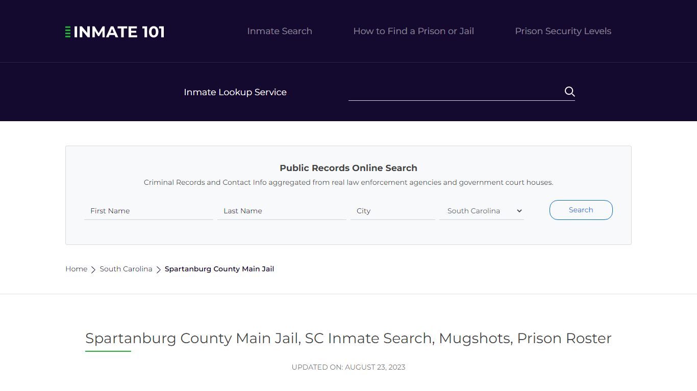 Spartanburg County Main Jail, SC Inmate Search, Mugshots, Prison Roster ...